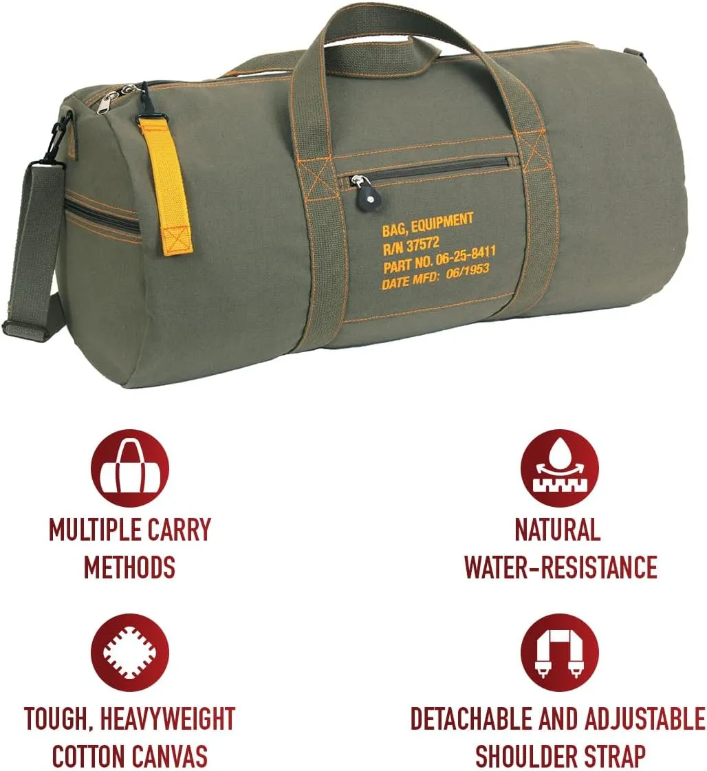 Rothco Canvas Equipment Duffle Bag ?C Travel & Gym Bag with Heavyweight Cotton Canvas Material ?C Great for Storing Gear, Clothing, and More