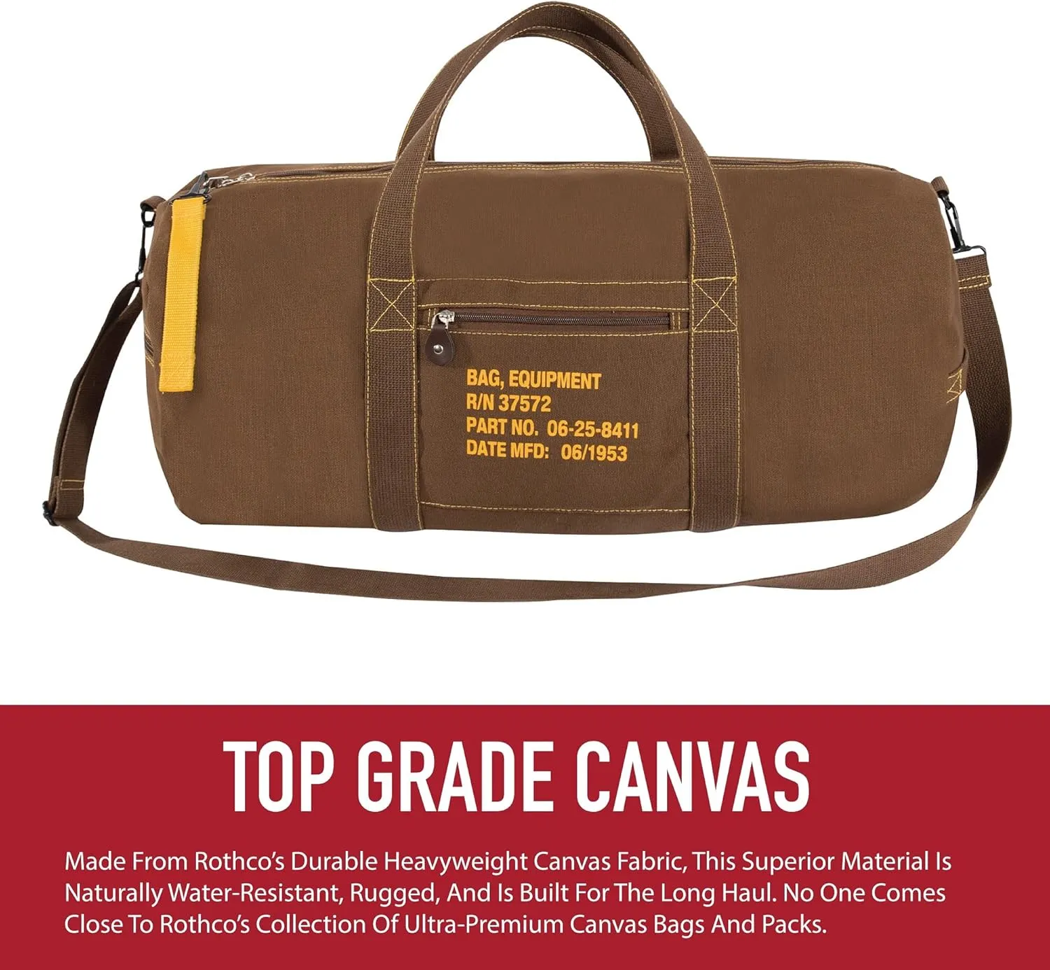 Rothco Canvas Equipment Duffle Bag ?C Travel & Gym Bag with Heavyweight Cotton Canvas Material ?C Great for Storing Gear, Clothing, and More