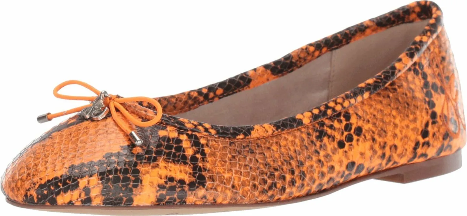 Sam Edelman Felicia Neon Orange Slip-On Rounded Toe Flexible Ballet Flats