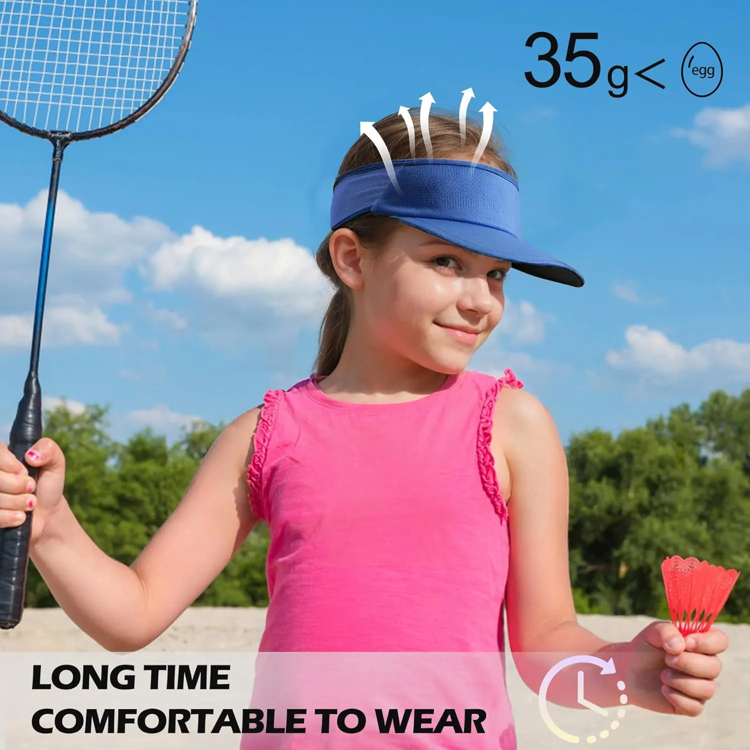 Sukeen Kids Sun Visor Hats for Girls Boys,Lightweight Sports Hat UPF50  Sun Hat Cooling Headwear Visor for Running Outdoors