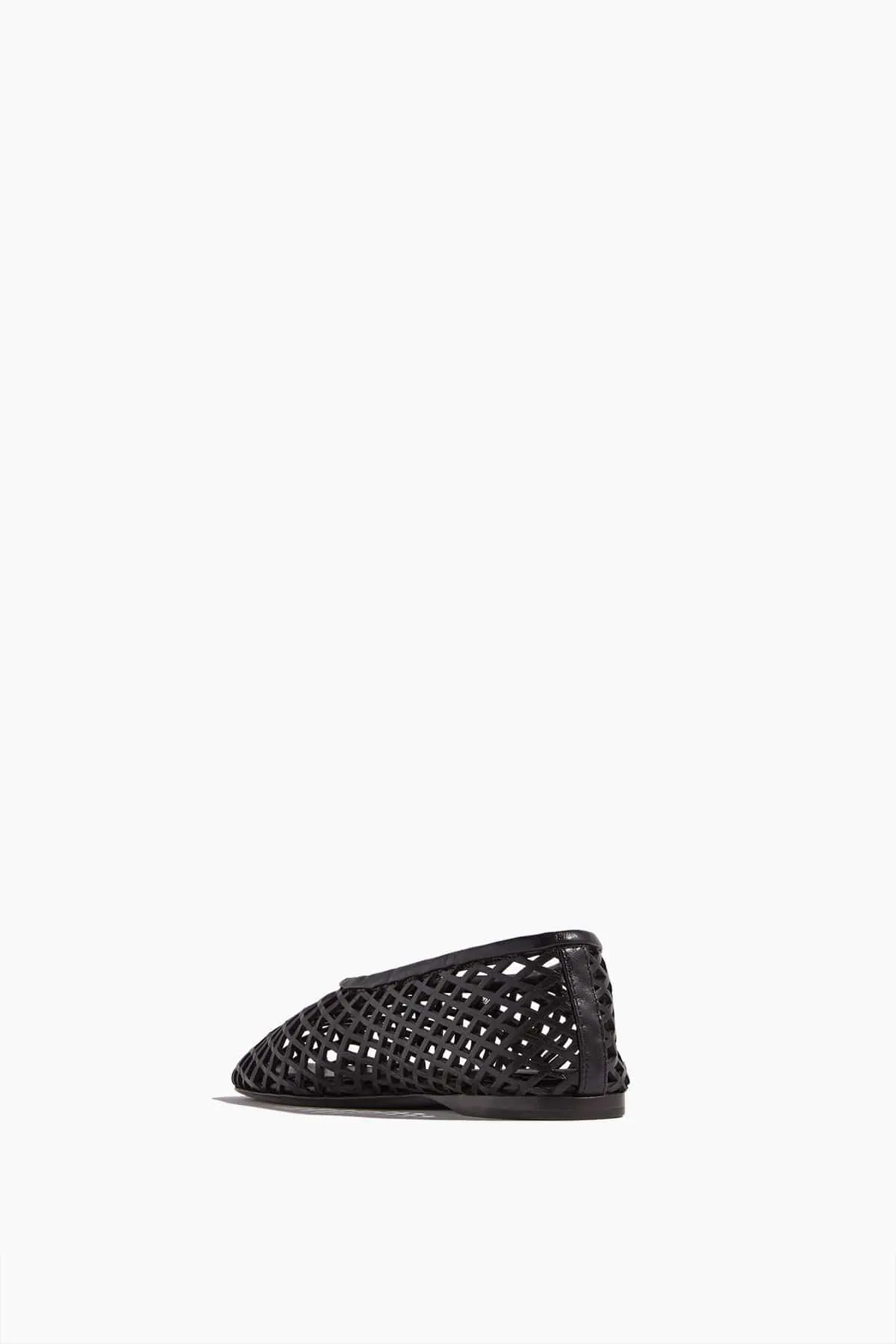 Tee Perforated Ballerina Flats in Black