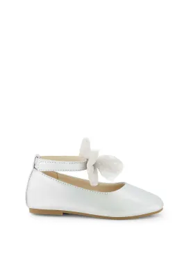 Toddler Amy Tulle Bow Ballet Flat in Silver