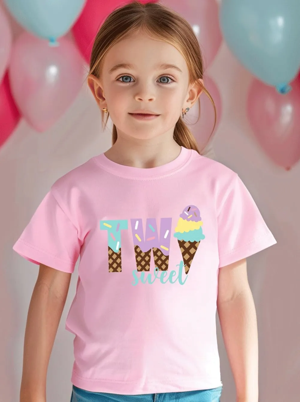 Toddler Girls 2nd Birthday Shirt Outfit for Girls Cute Two Years Old Birthday Gift