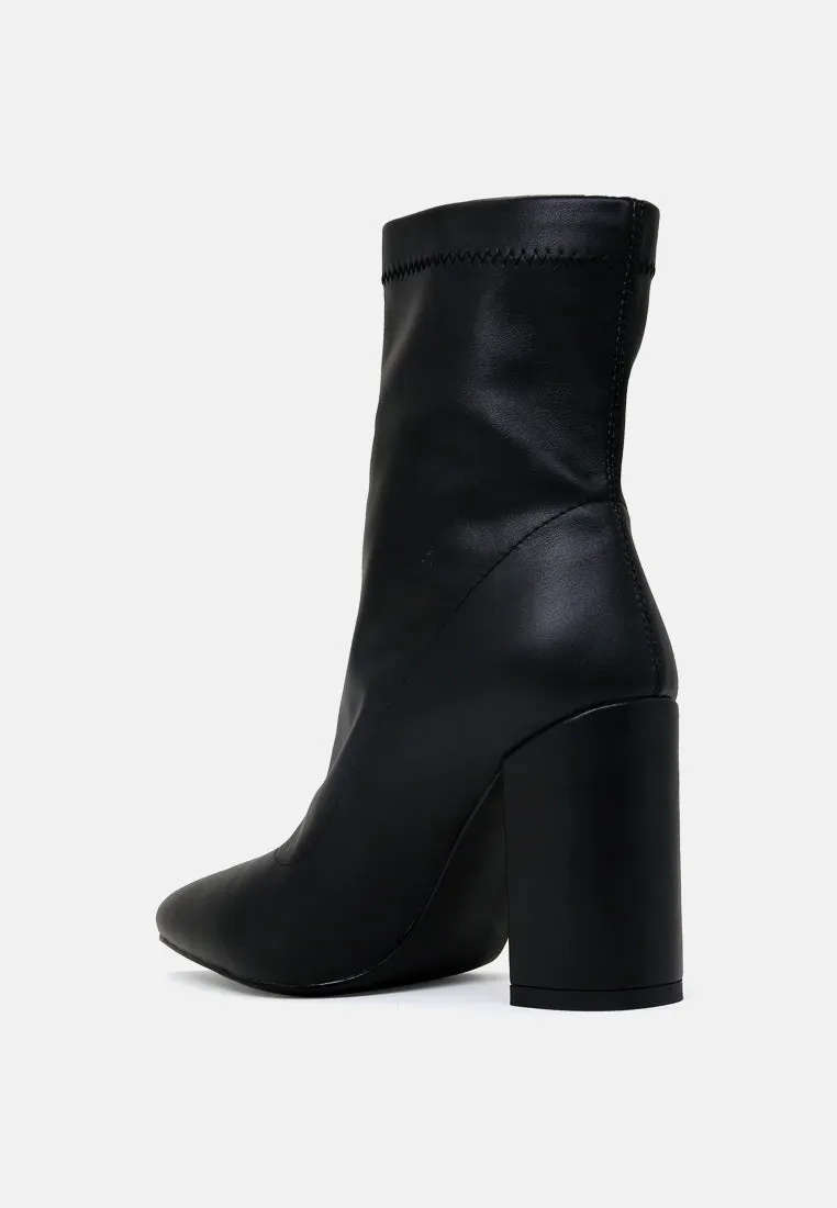valeria pointed toe high ankle boots with side zipper