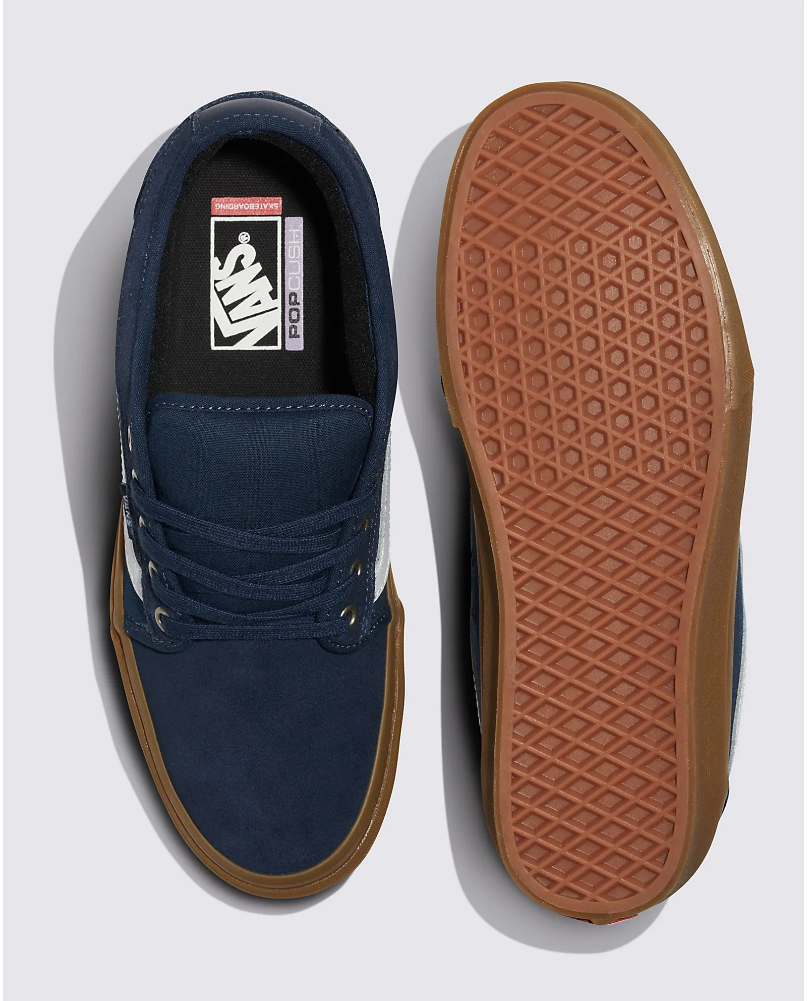 Vans Skate Chukka Low Sidestripe Skateboard Shoe - Navy/Gum
